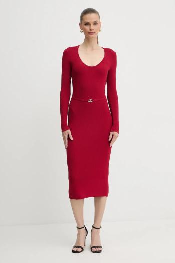 Šaty Twinset červená farba, midi, priliehavé, 252TP3352