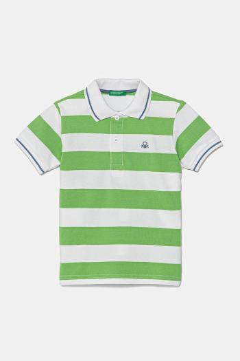 Detská bavlnená polokošeľa United Colors of Benetton zelená farba, vzorovaný, 39QAG300V