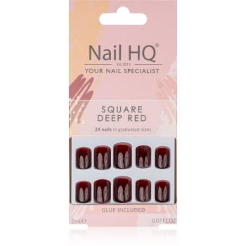 Nail HQ Square umelé nechty Deep Red 24 ks