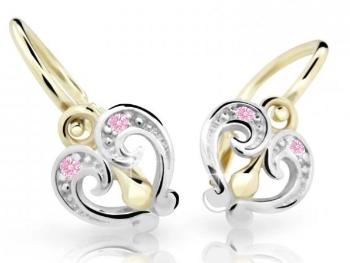 Cutie Jewellery Slušivé detské náušnice zo žltého zlata C2211-10-X-1 ružová