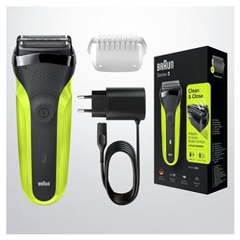 Braun Series 3 300, čierny/hráškovo zelený (4210201276326)