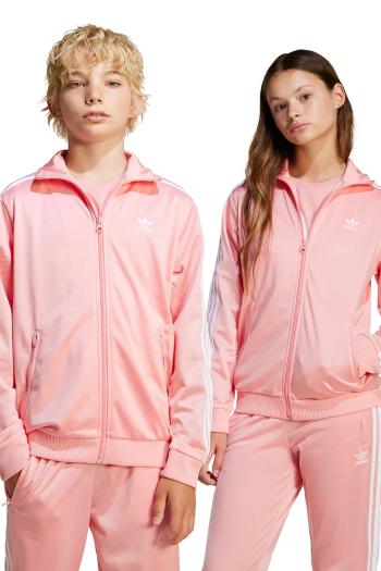Detská mikina adidas Originals oranžová farba, s nášivkou, JD1622