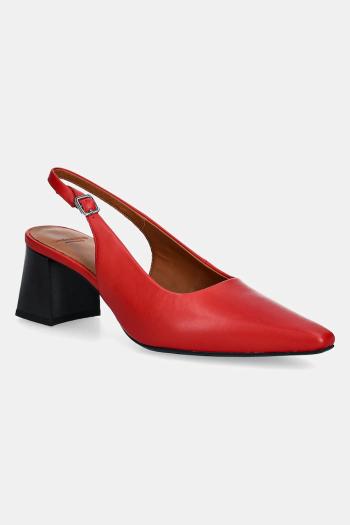 Kožené lodičky Vagabond Shoemakers ALTEA červená farba, na podpätku, s otvorenou pätou, 5740-401-48