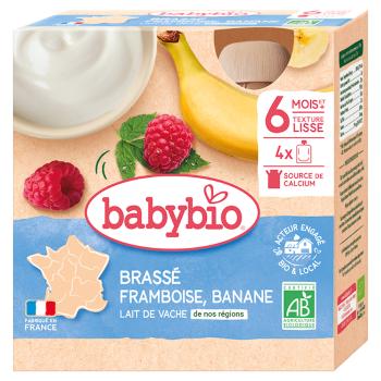 BABYBIO Kapsička mliečna desiata malina banán 4 x 85 g