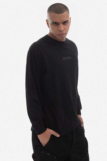 Bavlnené tričko s dlhým rukávom Maharishi U.A.P. Embroidered Longsleeve T-shirt Organic Cotton Jerse 4094 BLACK čierna farba, s potlačou