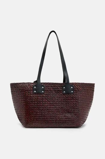 Kabelka AllSaints MOSLEY STRAW TOTE žltá farba, WB725Z