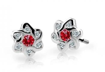 Cutie Jewellery Detské náušnice z bieleho zlata C2149-30-X-2 červená