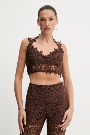 Top Ermanno Scervino hnedá farba, jednofarebná, D464L601HGJ