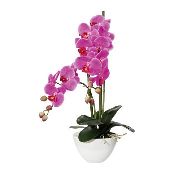 Gasper Umělá orchidej v keramické misce, 50 cm, fialová