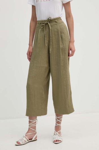 Nohavice Dkny dámske, zelená farba, široké, vysoký pás, P4EKTX63