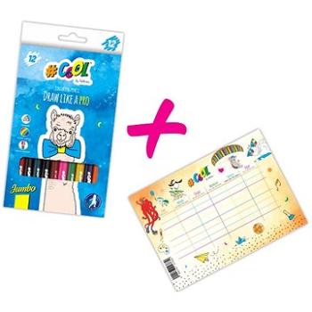 #COOL BY VICTORIA Farebné pastelky jumbo + DARČEK Rozvrh hodín (COOLSET2CZ)
