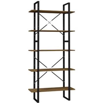Shumee s 5 policami hnedá, 80 × 30 × 175 cm, borové drevo, 3081996