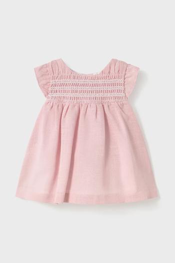 Šaty pre bábätká Mayoral Newborn ružová farba, mini, áčkový strih, 1846