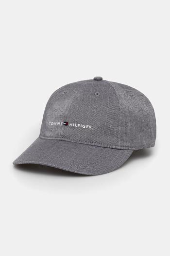 Bavlnená šiltovka Tommy Hilfiger šedá farba, AM0AM13771