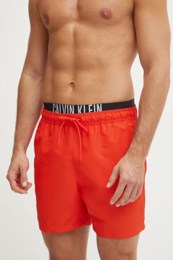 Plavkové šortky Calvin Klein červená farba, KM0KM01093