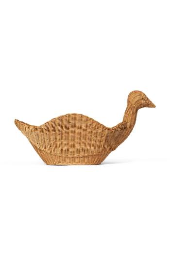 Úložný kôš ferm LIVING Bird Braided béžová farba