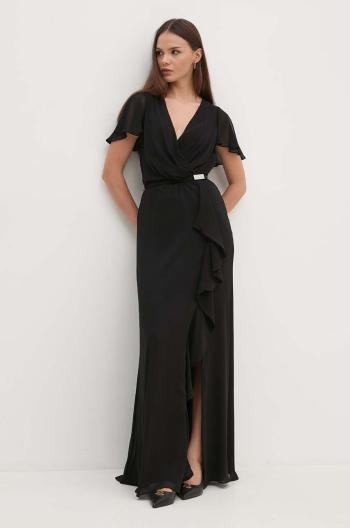 Šaty Lauren Ralph Lauren čierna farba, maxi, áčkový strih, 253909447