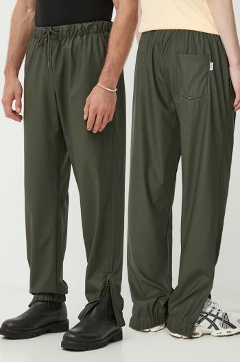 Nepremokavé nohavice Rains 18560-GREEN Rain Pants Regular zelená farba, rovné, stredne vysoký pás