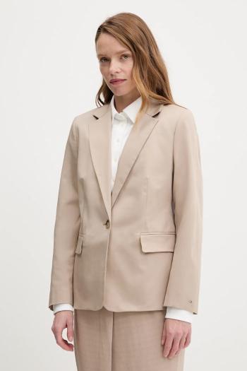 Sako Tommy Hilfiger béžová farba, jednoradové, jednofarebné, WW0WW47179