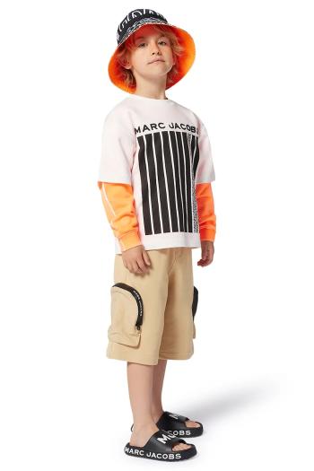 Detské bavlnené tričko Marc Jacobs biela farba, s potlačou, W60451