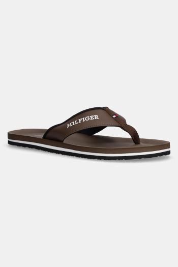 Šľapky Tommy Hilfiger PADDED COMFORT HILFIGER B SANDAL pánske, hnedá farba, FM0FM05440