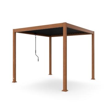 Blumfeldt LuminaHaven Pergola 3x3 Pozinkovaná oceľ Farba dreva