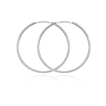 Kruhové náušnice zo striebra 925 - jednoduchý, hladký dizajn, 30 mm