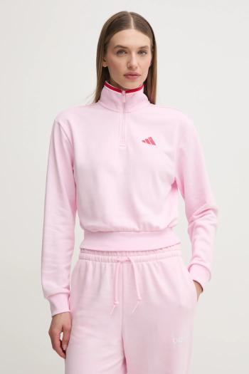 Mikina adidas W CB Color Pop dámska, ružová farba, vzorovaná, JG4174