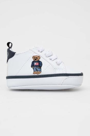 Detské topánky Polo Ralph Lauren biela farba