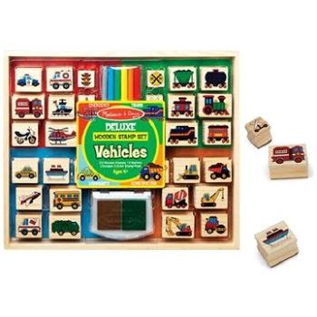 Melissa & Doug Drevené pečiatky DELUXE Dopravné prostriedky (000772419017)