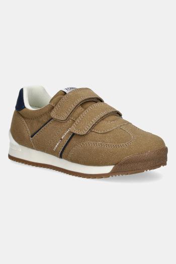 Detské tenisky Tommy Hilfiger hnedá farba, T1X9-34103