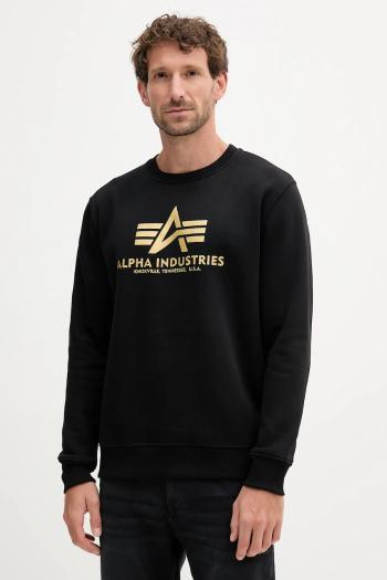 Mikina Alpha Industries čierna farba, s potlačou, 146311.365