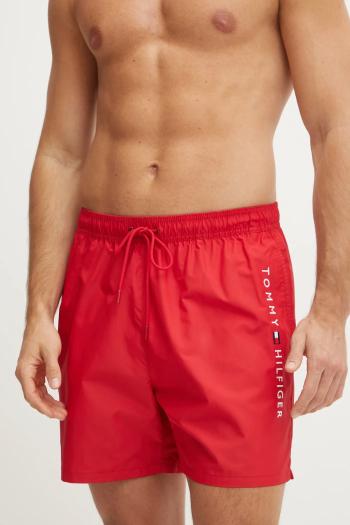 Plavkové šortky Tommy Hilfiger červená farba