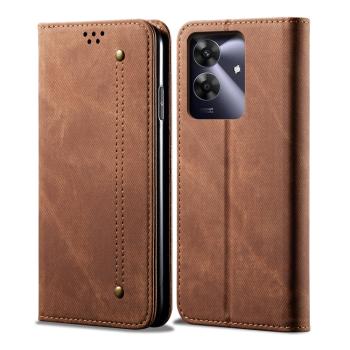 DENIM Peňaženkový kryt pre Realme Note 60 hnedý