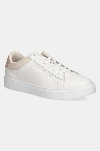 Kožené tenisky Tommy Hilfiger ESSENTIAL COURT SNEAKER béžová farba, FW0FW08320