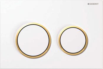 GEBERIT - Omega20 Ovládacie tlačidlo splachovania, biela/pozlátená 115.085.KK.1