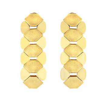 BREIL Extravagantné pozlátené náušnice Hexagonia TJ3636