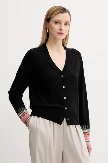 Vlnený kardigán PS Paul Smith čierna farba, ľahké, W2R-578N-T31327