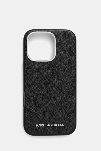 Puzdro na mobil Karl Lagerfeld iPhone 16 Pro čierna farba, KLHMP16LPSAFWMCK