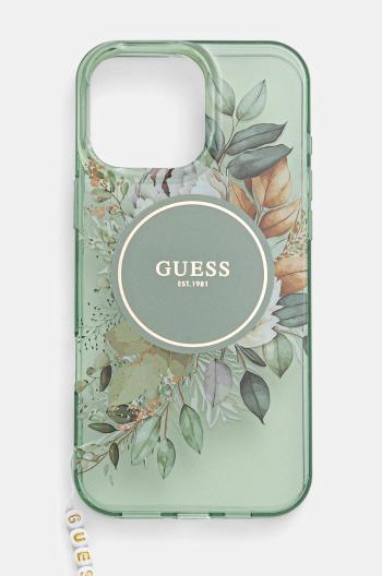 Puzdro na mobil Guess iPhone 16 Pro Max 6.9 zelená farba, GUHMP16XHFWBRCESN