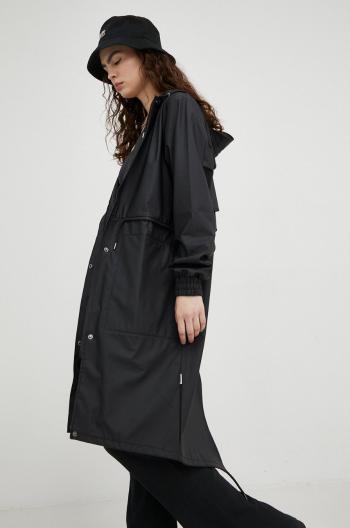 Nepremokavá bunda Rains  String Parka 18550 dámska, čierna farba, prechodná,