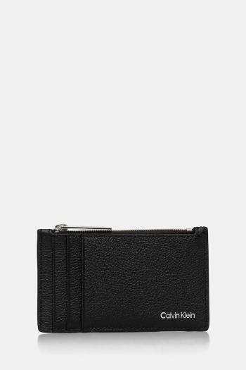 Kožené puzdro na karty Calvin Klein čierna farba, K50K512704
