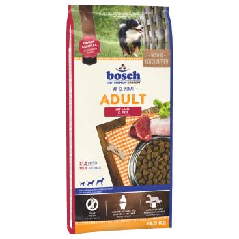 2x15kg bosch száraz kutyatáp vegyes csomag: 15kg szárnyas & köles+  15kg bárány & rizs