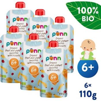 SALVEST Ponn BIO Ovocné smoothie s jogurtom a sušienkami 6× 110 g (4740073075838)