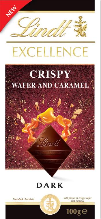 LINDT Excelentné tmavé chrumkavé oblátky a karamel 100 g