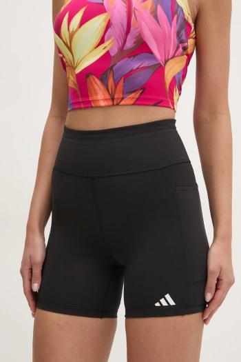 Bežecké šortky adidas Performance Own The Run čierna farba, jednofarebné, vysoký pás, IS9919