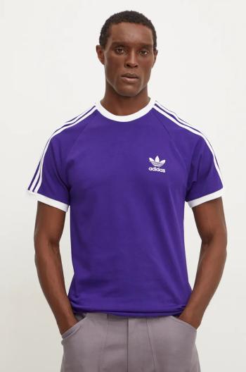 Bavlnené tričko adidas Originals pánske, fialová farba, s nášivkou, IZ2369