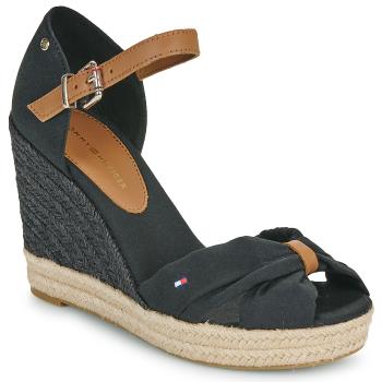 Tommy Hilfiger  BASIC OPEN TOE HIGH WEDGE  Espadrilky Čierna