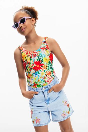 Detské rifľové krátke nohavice Desigual s nášivkou, 25SGDD01