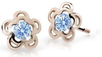 Cutie Jewellery Pôvabné detské náušnice z ružového zlata C2204-30-X-4 svetlo modrá